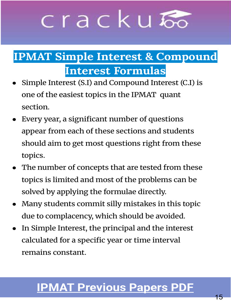 IPMAT Simple & Compound Interest Guide | PDF | Interest | Compound Interest