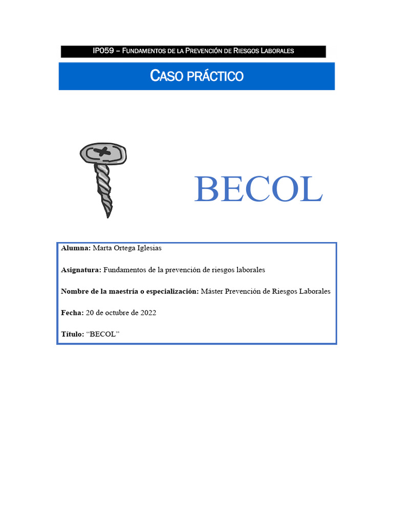 Prevención de Riesgos en Metálicas Becol | PDF | Business