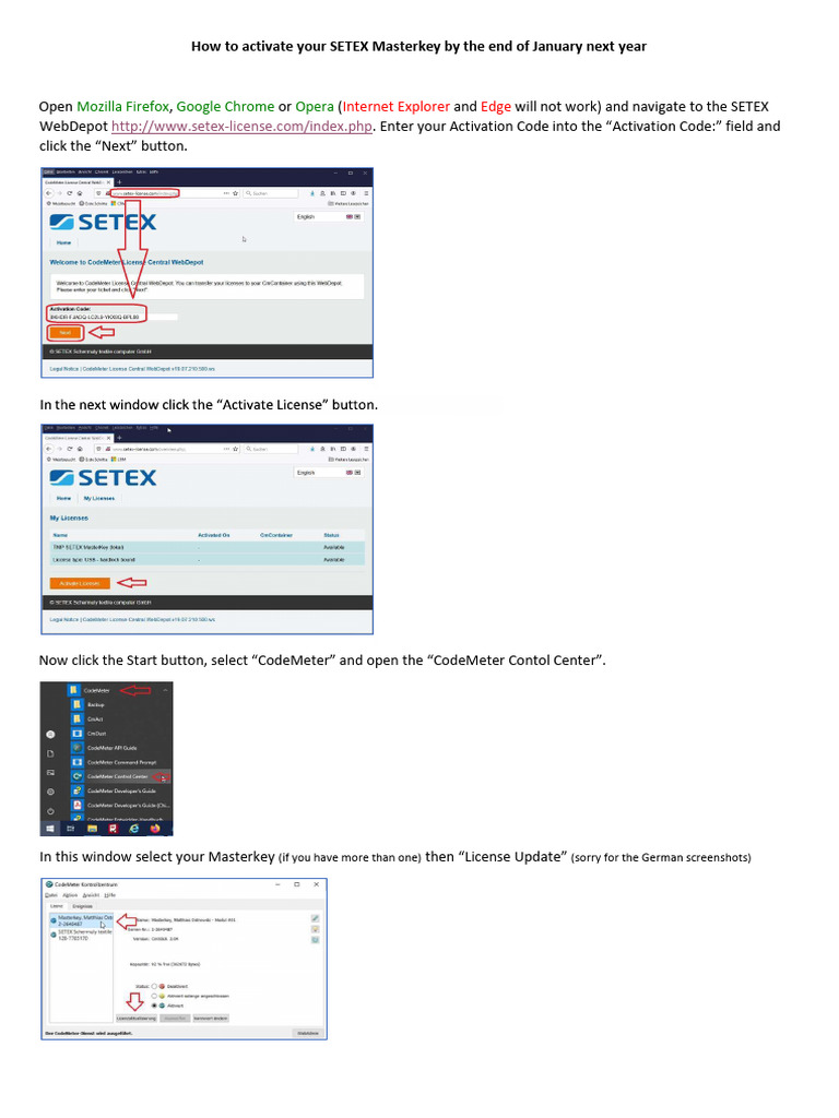 Activate SETEX Masterkey Guide | PDF