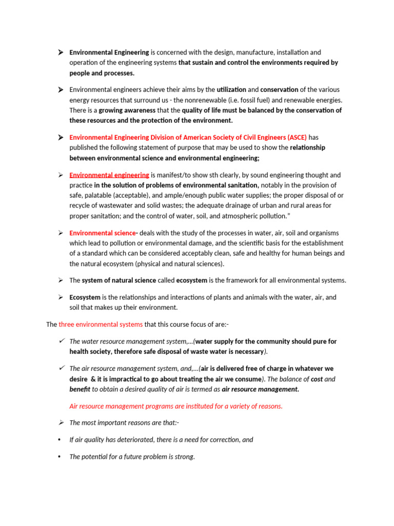Environmental Engineering Is Concerned With The Design | PDF ...