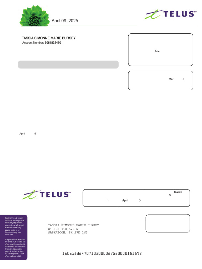TELUS Bill Payment Instructions | PDF | Credit Card | Government Finances
