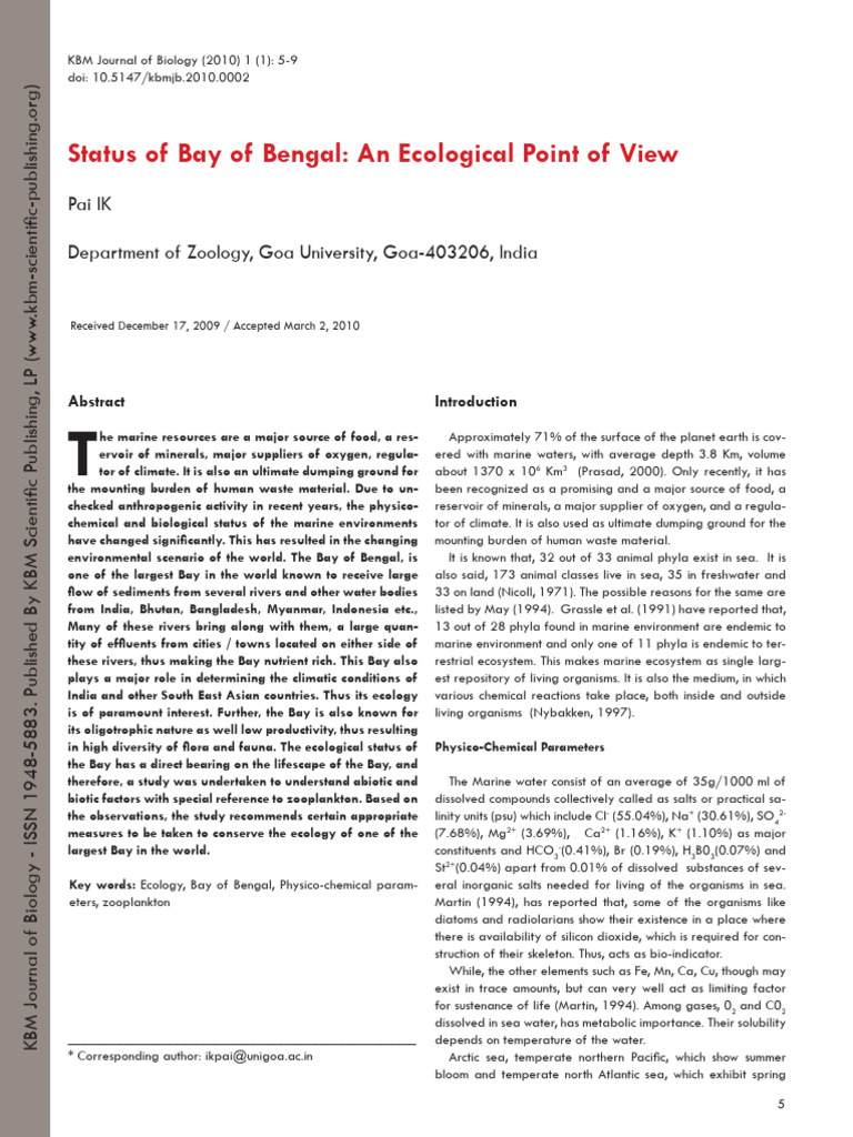 An Ecological Point of View | PDF | Ecosystem | Salinity