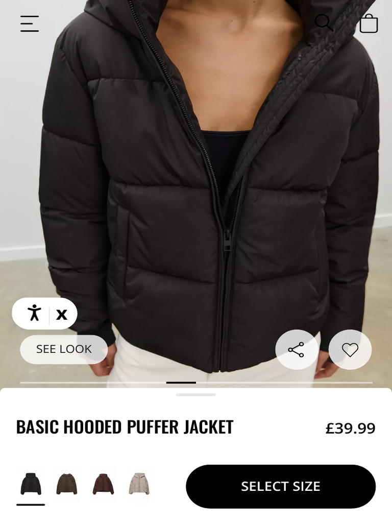 Basic Hooded Puffer Jacket - Women's Fashion Stradivarius United ...