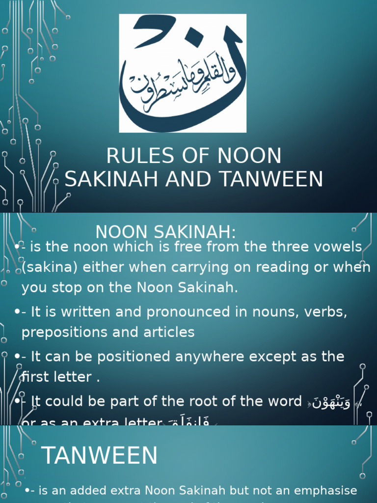 Noon Sakinah and Tanween Rules Guide | PDF | Linguistic Morphology ...