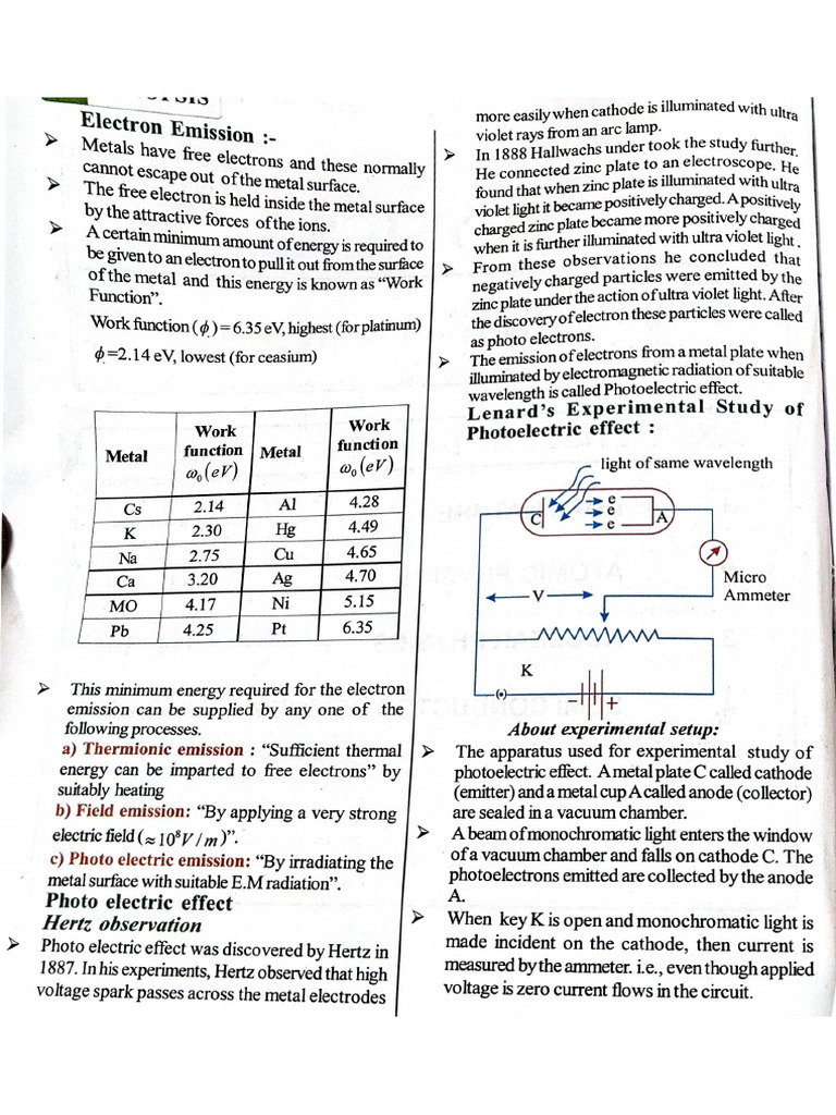 Photo Electric Effect and Planck's Quantum Theory of Light | PDF