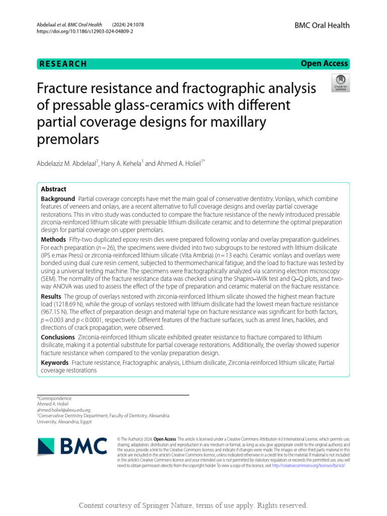 Fracture Resistance and Fractographic Analysis of | PDF | Materials ...