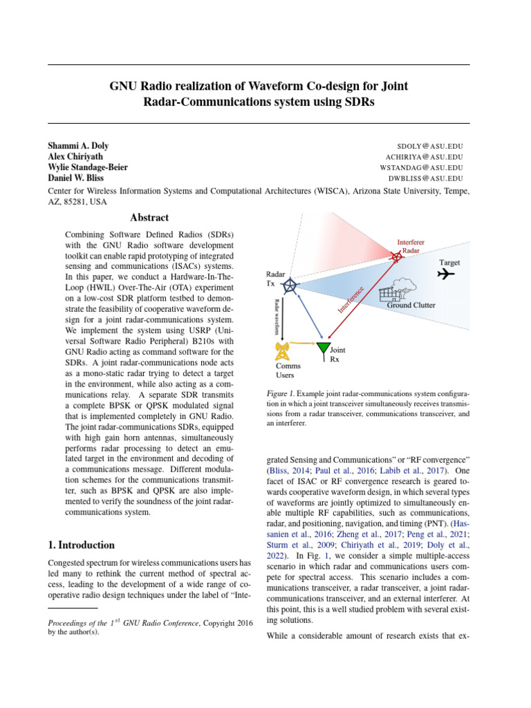 Joint Radar-Communications via GNU Radio | PDF | Software Defined Radio ...