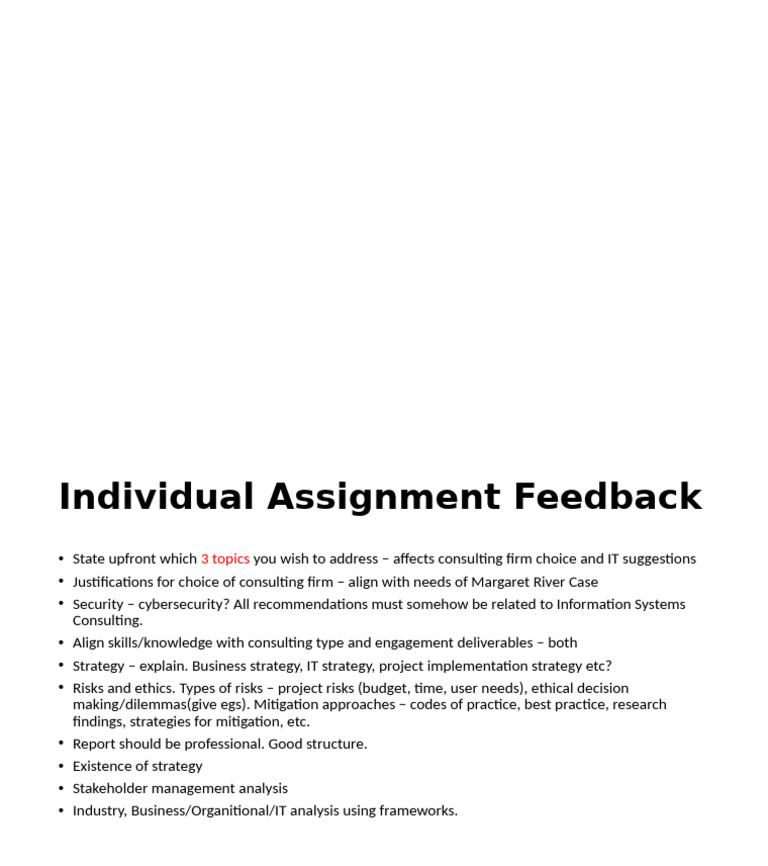 Additional Ind Ass Feedback | PDF