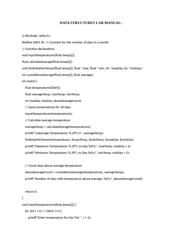 Data Structures Lab Manual Guide | PDF | Vertex (Graph Theory ...