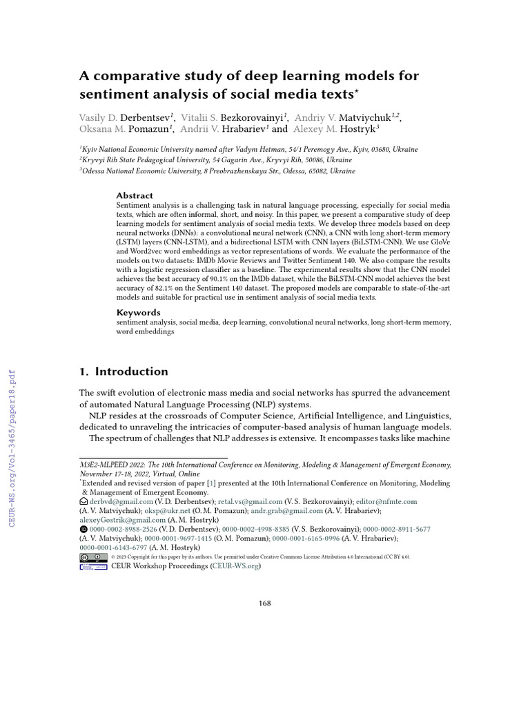 Deep Learning for Social Media Sentiment | PDF | Deep Learning | Glove
