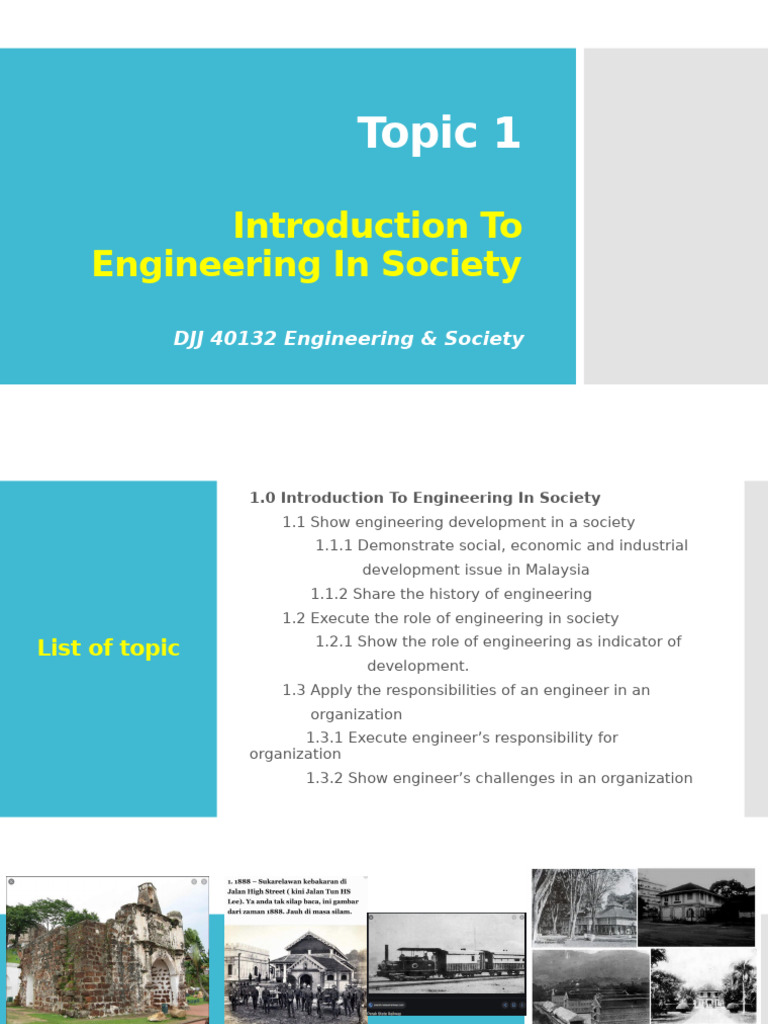 Topic 1 Introduction To Engineering in Society | PDF | Infrastructure ...