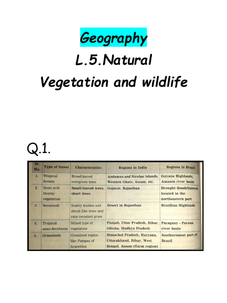 Geography - 5.natural Vegetation and Wildlife. | PDF | Forests ...