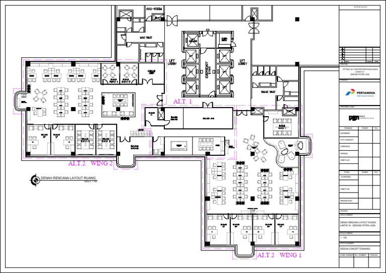 Denah Re-Layout Kantor PTGN Lt.16 Patra Jasa | PDF