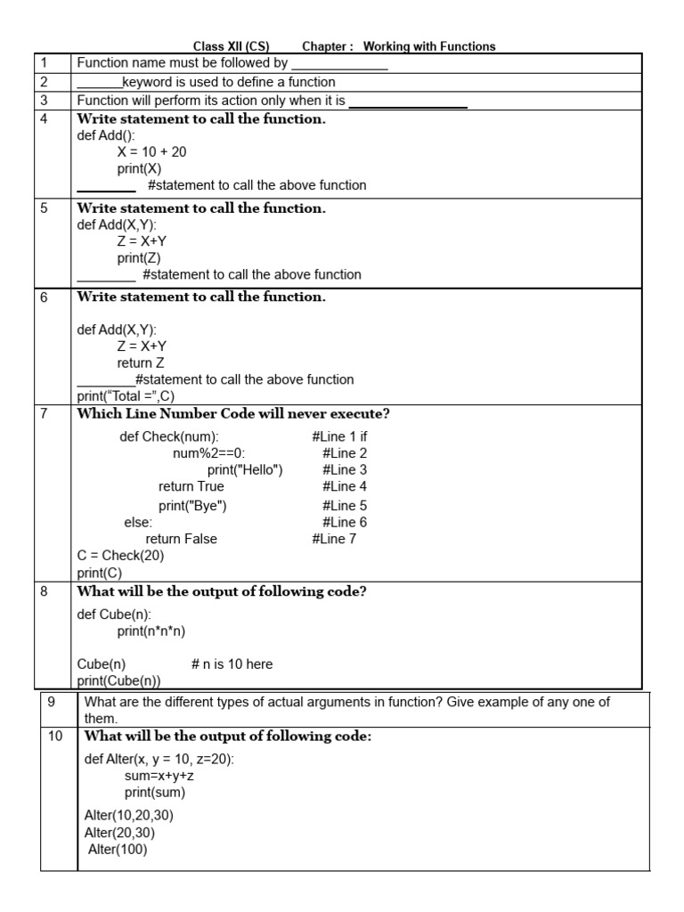 Functions in Python: Definitions & Examples | PDF | Parameter (Computer ...