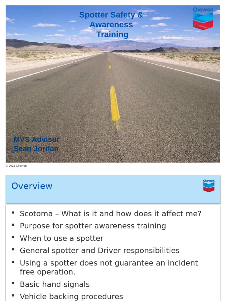 Spotter Safety Training Overview Pdf Traffic Collision Transport 