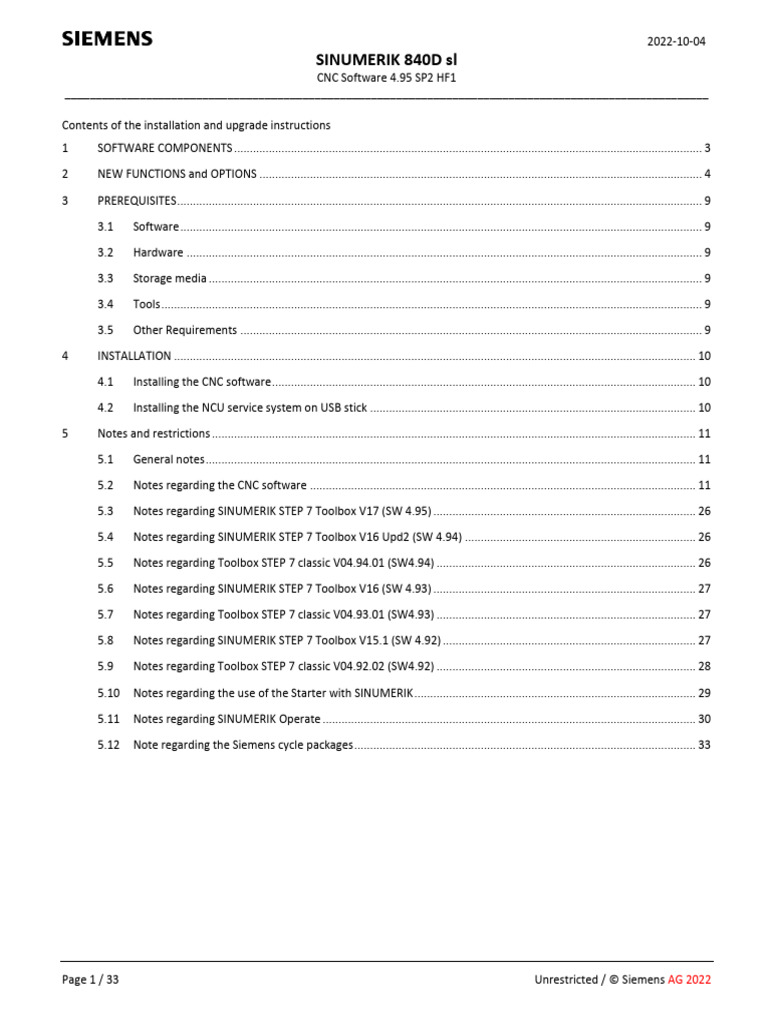 SINUMERIK 840D sl CNC Software Update | PDF | Computer Security | Security