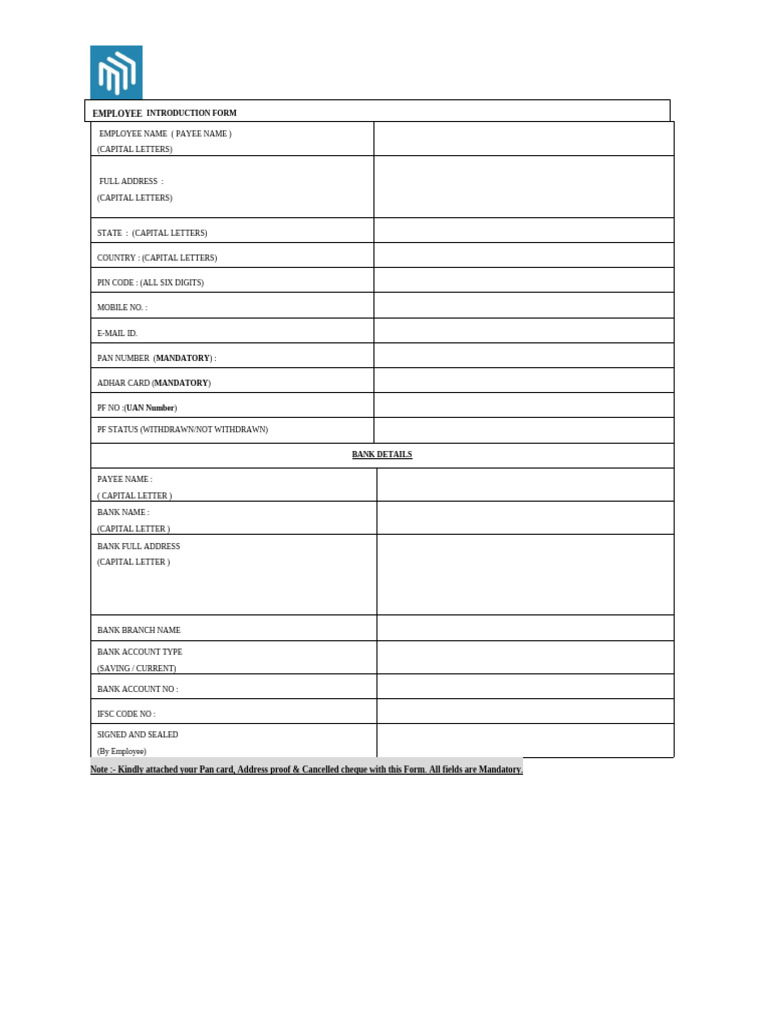 2 Employee Introduction Form | PDF