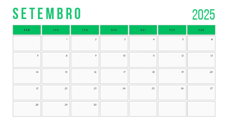 Calendário de Setembro 2025 | PDF