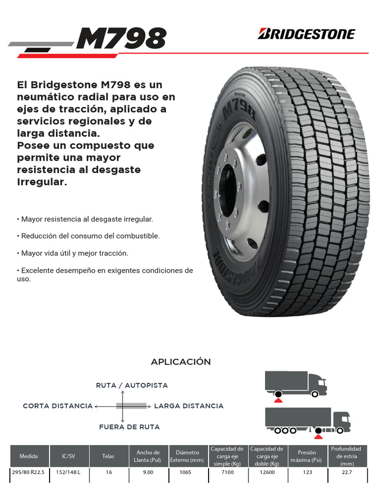 Neumático Bridgestone M798: Rendimiento y Durabilidad | PDF