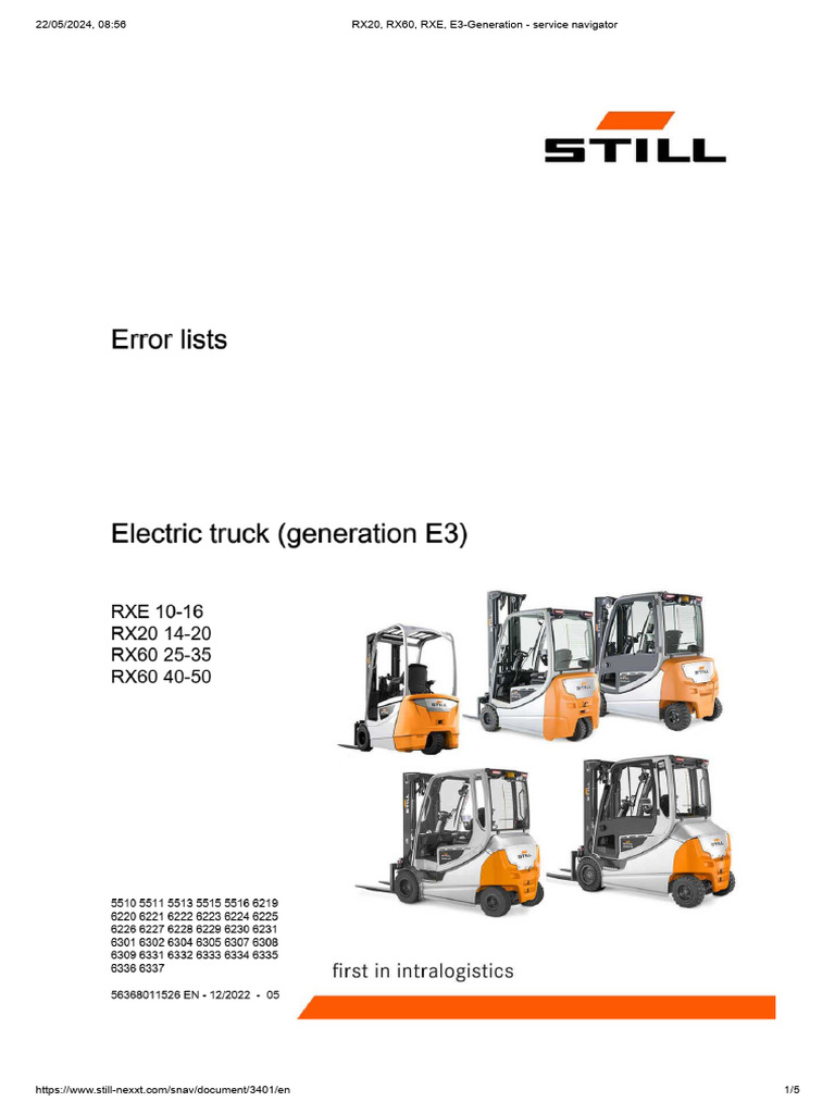 Falhas RX20 (6230), RX60, Rxe, E3 | PDF