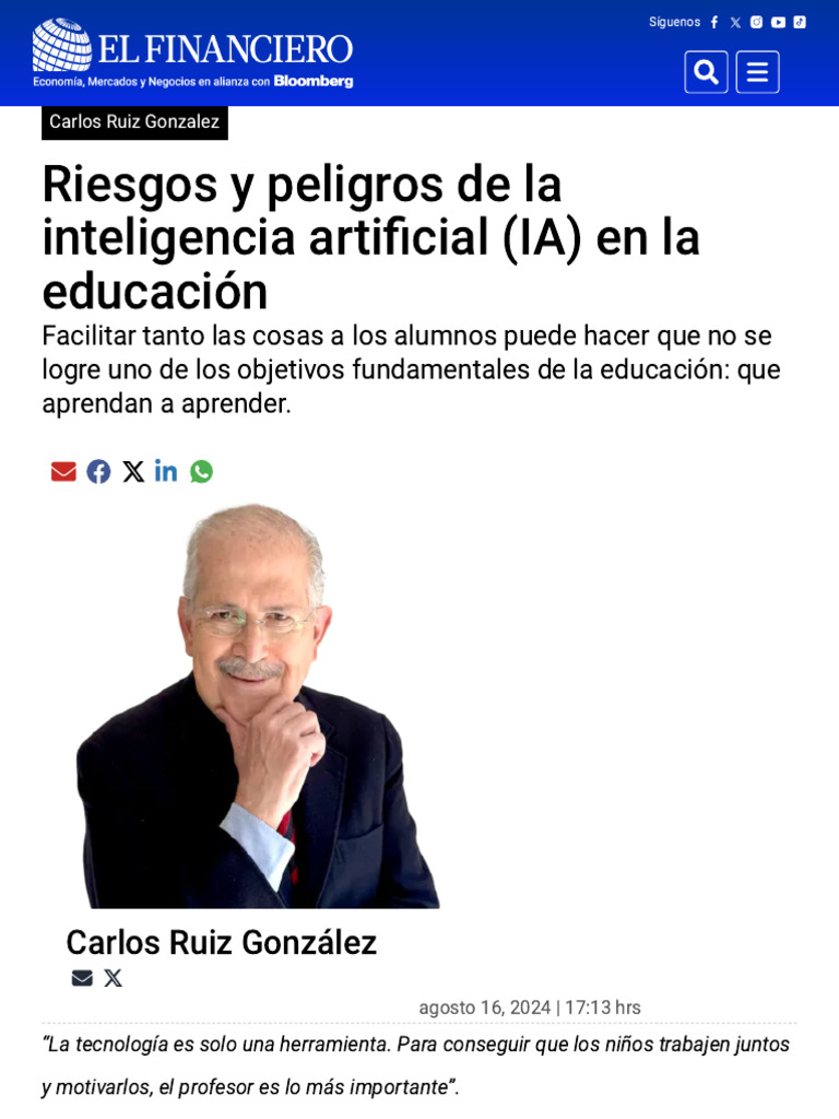 Riesgos de la IA en la educación | PDF | Inteligencia artificial ...