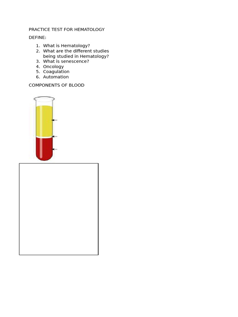 Hematology Practice Test Guide | PDF