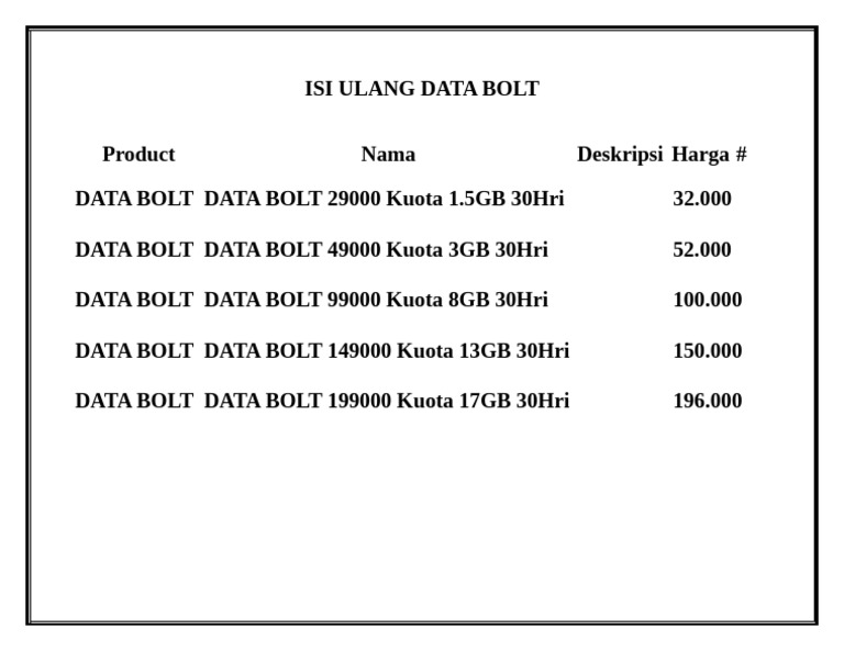 DATA BOLT | PDF