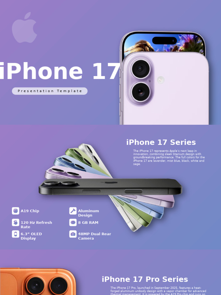 iPhone 17 Series Presentation Template | PDF