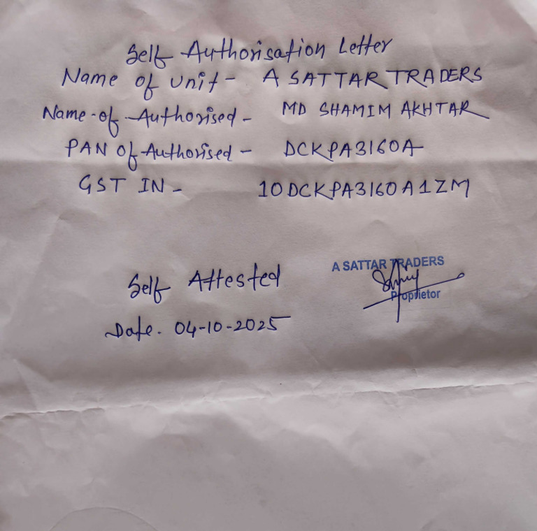 Self Attested Authority Pdf