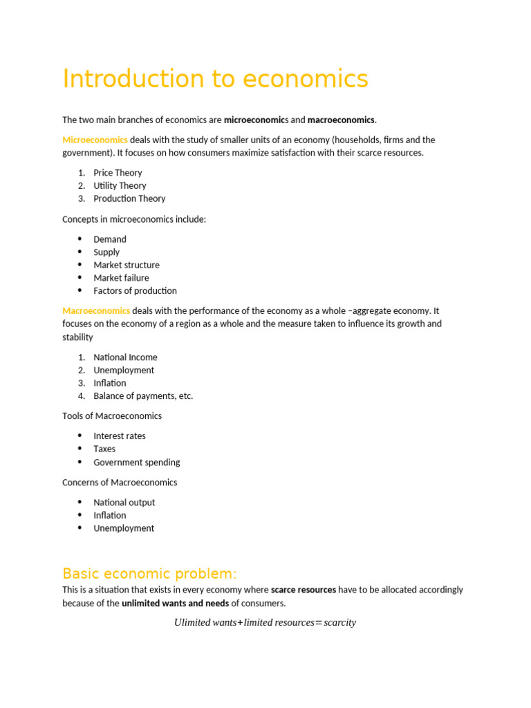 Overview of Micro and Macroeconomics | PDF | Economics | Macroeconomics
