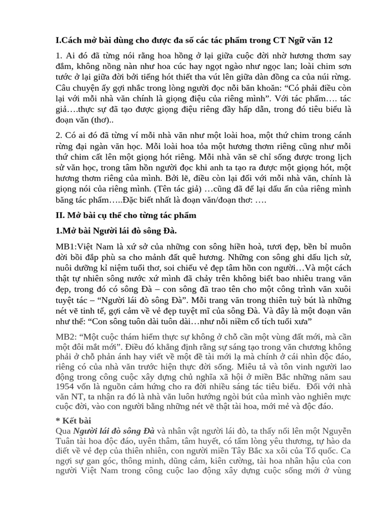 mở bài mẫu | PDF