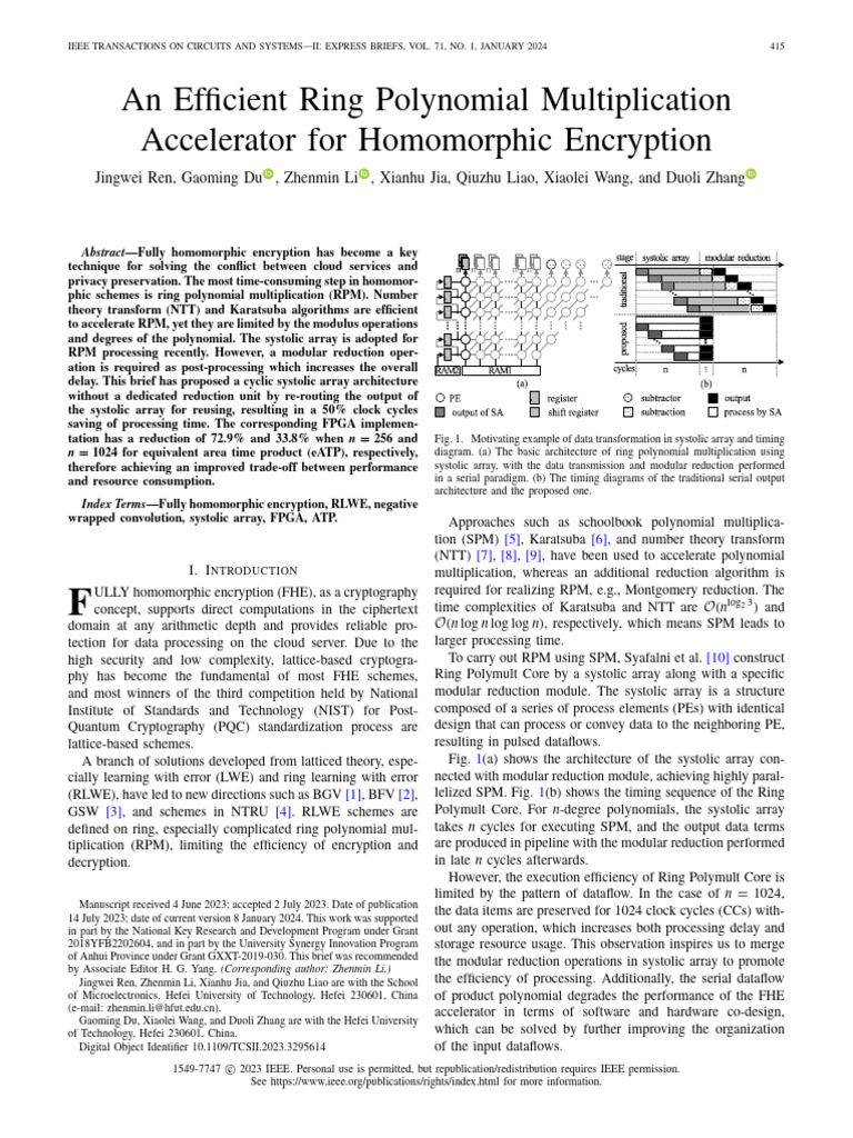 1 An - Efficient - Ring - Polynomial - Multiplication - Accelerator ...