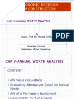 CE 533 - ECONOMIC DECISION ANALYSIS IN CONSTRUCTION: Annual Worth Analysis Techniques