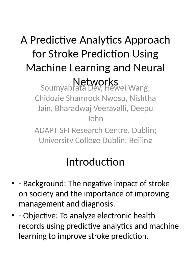 Stroke Prediction Presentation | PDF