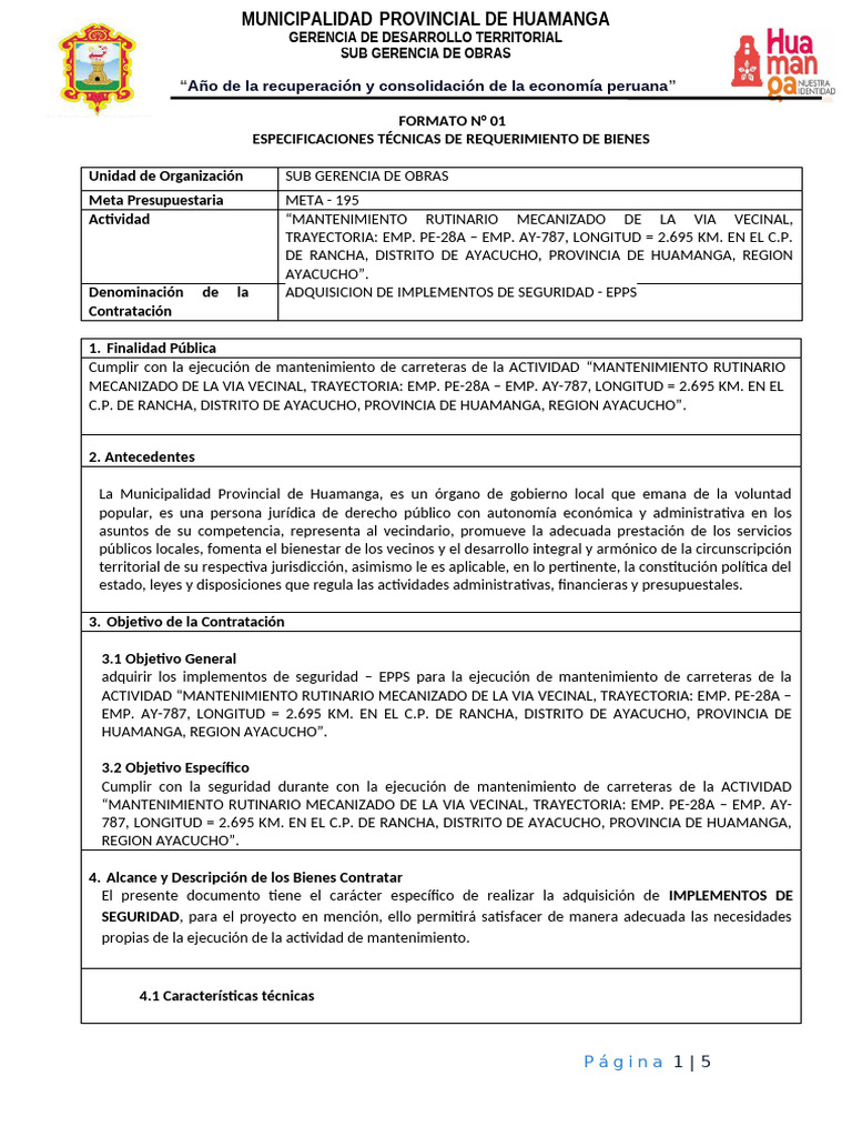 Adquisición de EPPS para Mantenimiento Vial | PDF | Arbitraje ...