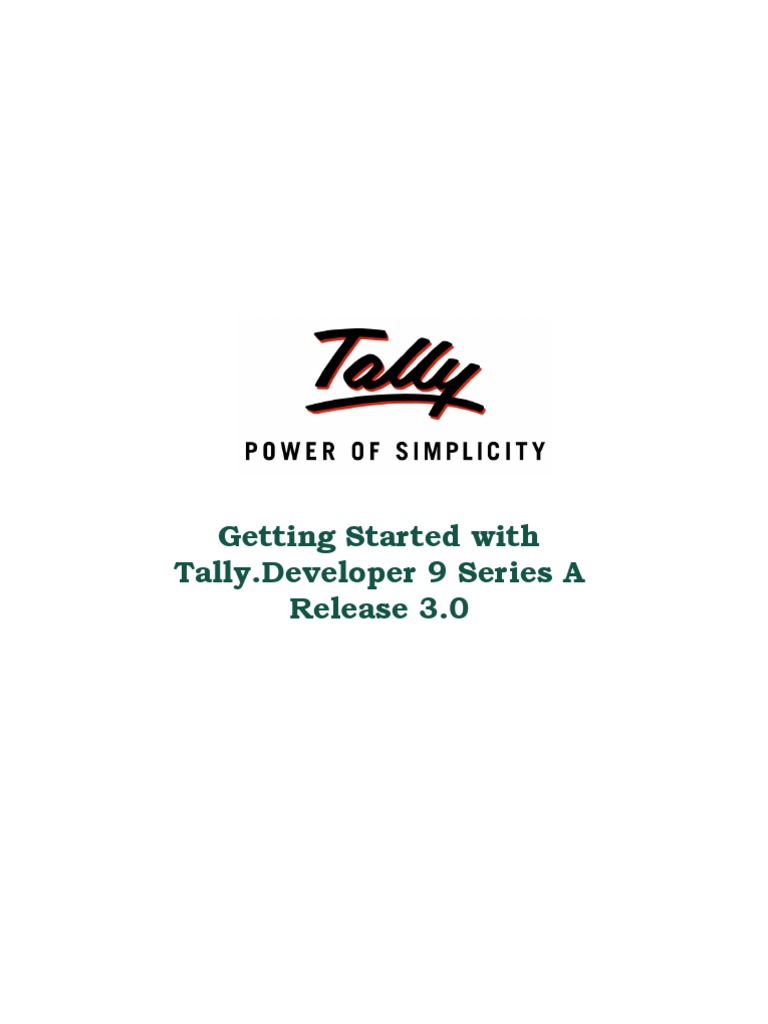Gettingstarted With Tally Developer 9 - Tally Features - Tally TDL ...