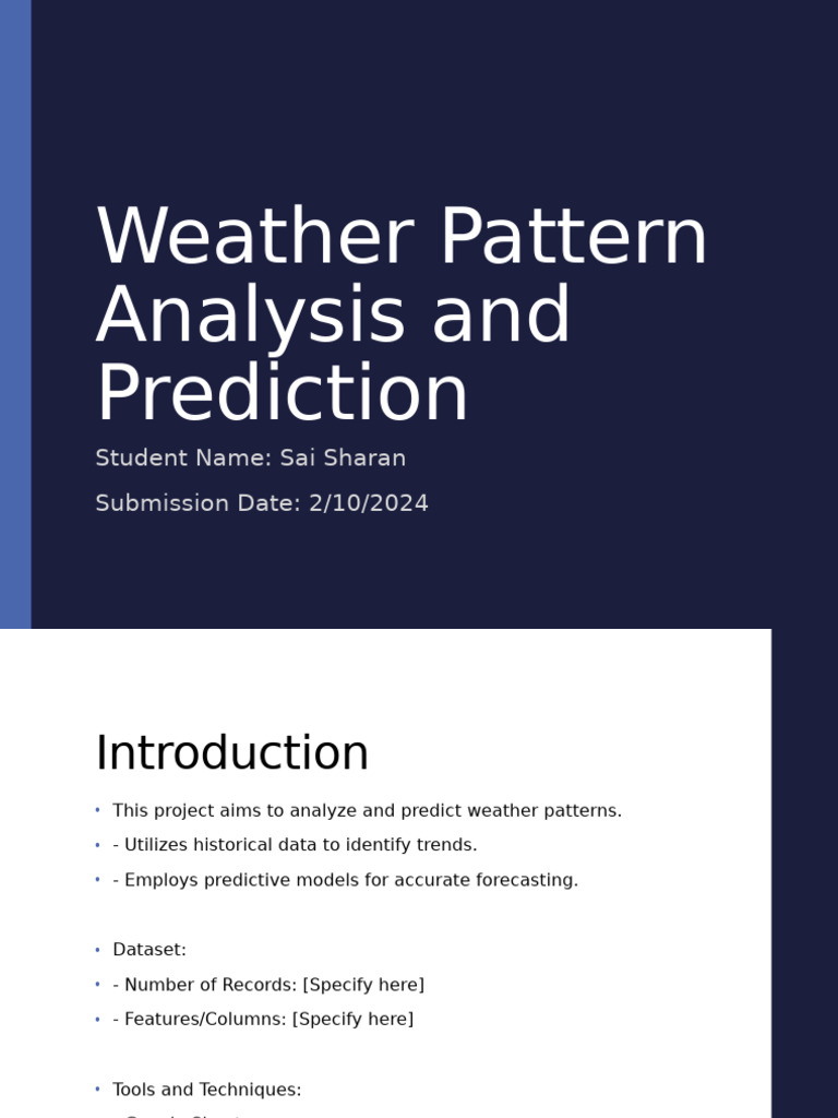 Weather - Pattern - Analysis - Presentation by Sai M | PDF