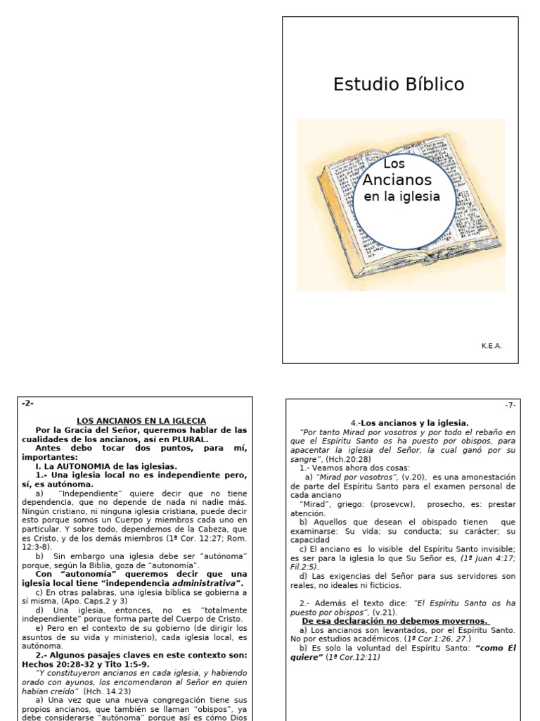 Los Ancianos en La Iglesia | PDF | Iglesia cristiana | espíritu Santo