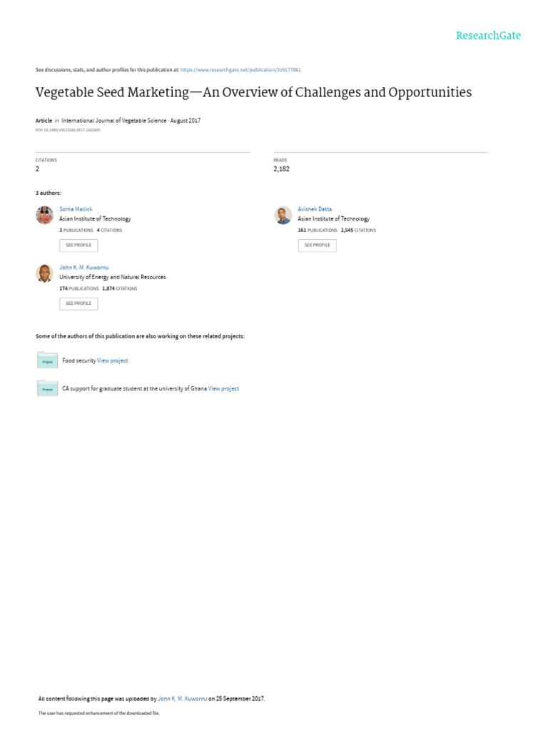 Vegetable Seed Marketing Insights | PDF