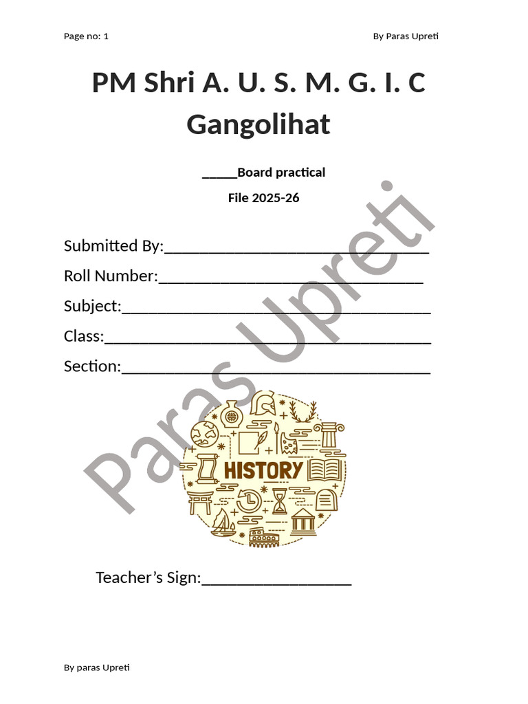 Board Practical Submission Template | PDF
