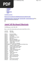 AutoCAD Keyboard Shortcuts