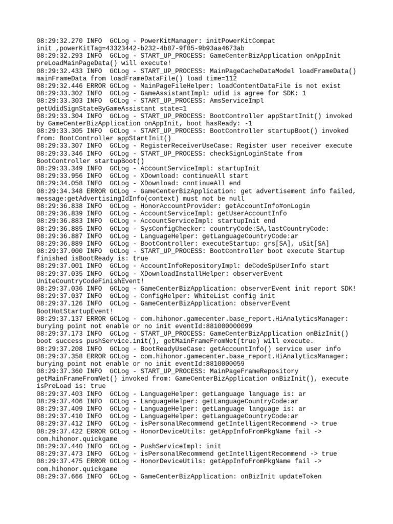 GameCenterBizApplication Startup Log | PDF | Hypertext | Web Development