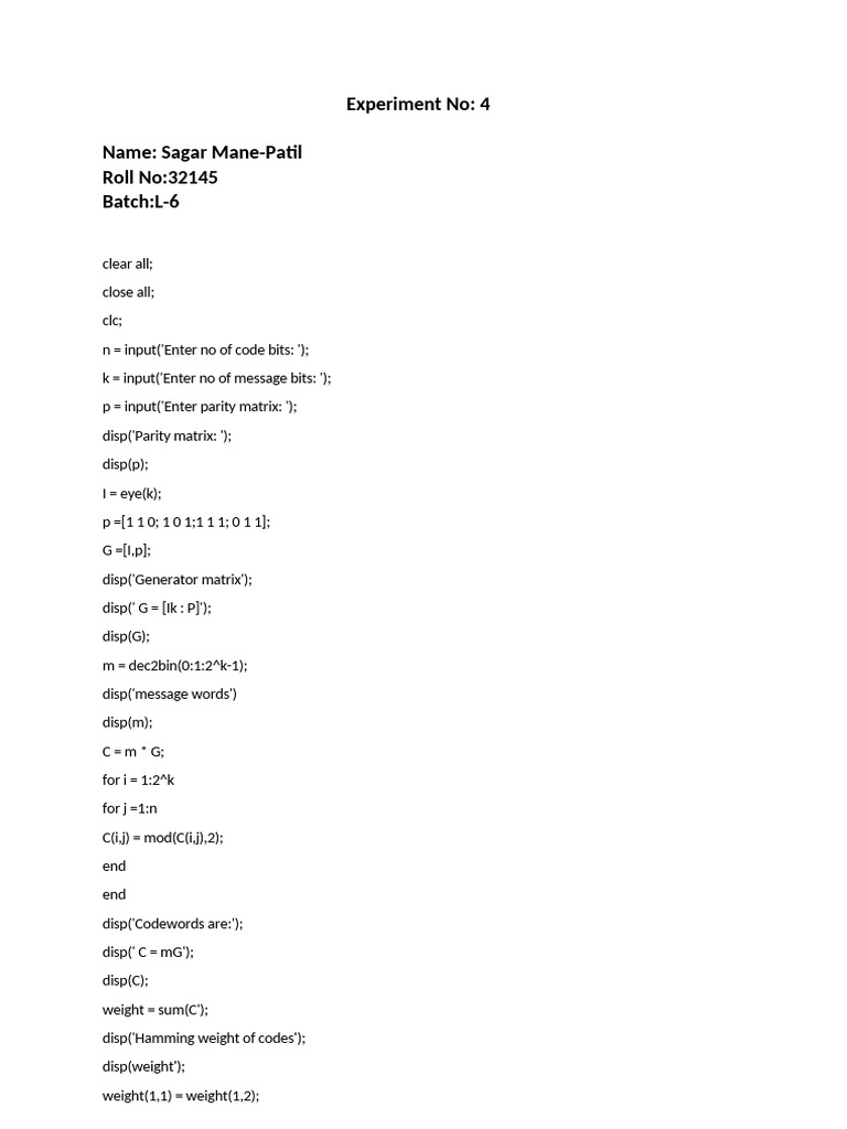 Experiment No 4 | PDF