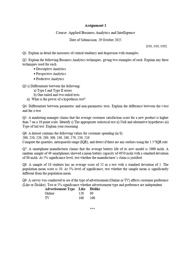 Assignment 1 | PDF