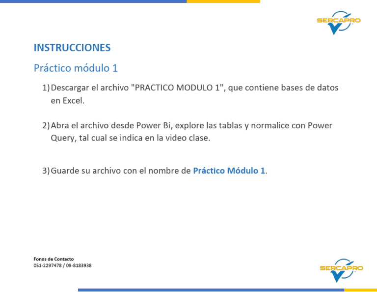 Instrucciones Práctico Módulo 1 Excel | PDF