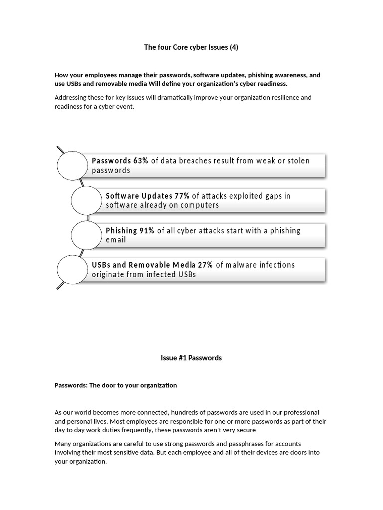 The Four Core Cyber Issues | PDF | Phishing | Security