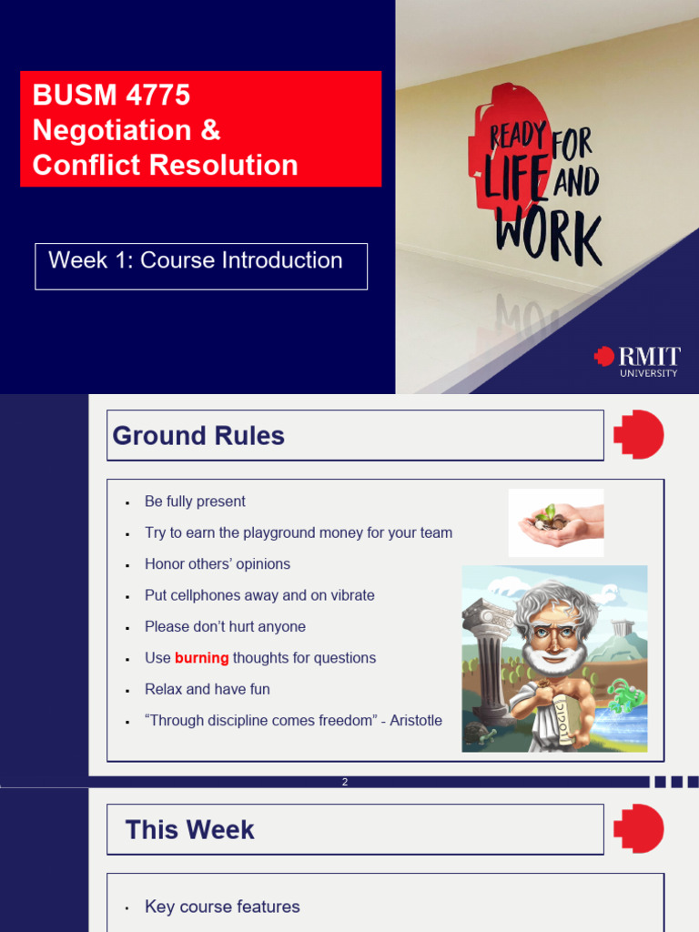 W1 - Course Introduction SEM 3 | PDF | Negotiation | Social Psychology