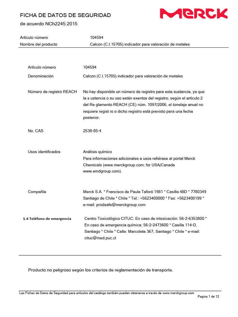 Calcon Indicador | PDF | Agua | Toxicidad
