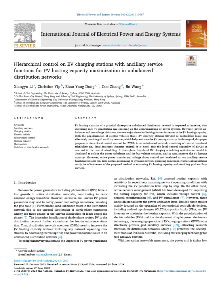 EV Charging Control for PV Capacity Boost | PDF | Photovoltaics ...