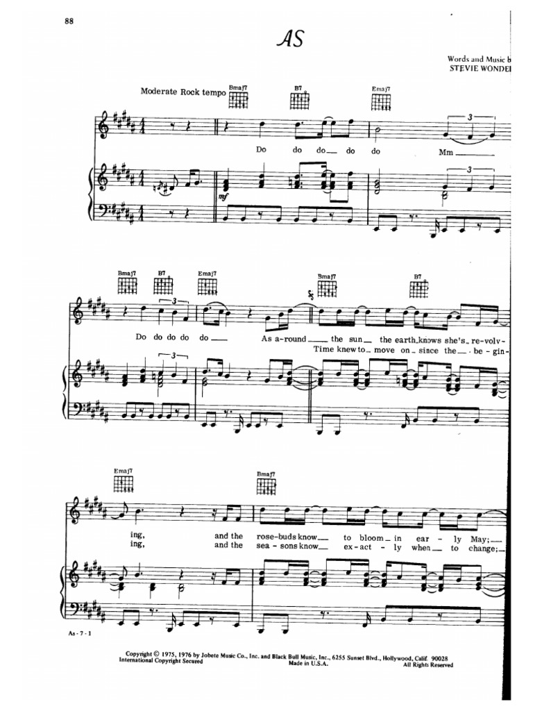 As - Stevie Wonder | PDF